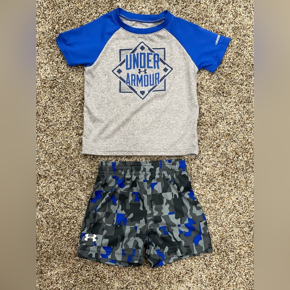 Under Armour shirt and shorts